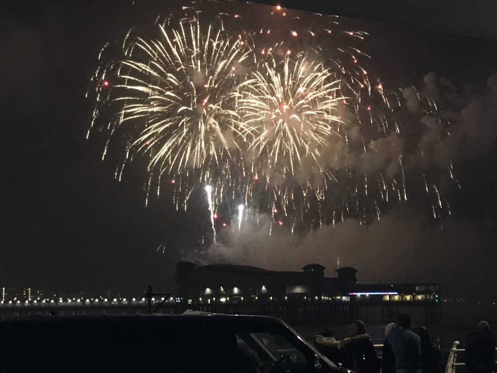 Fireworks on Weston Beach